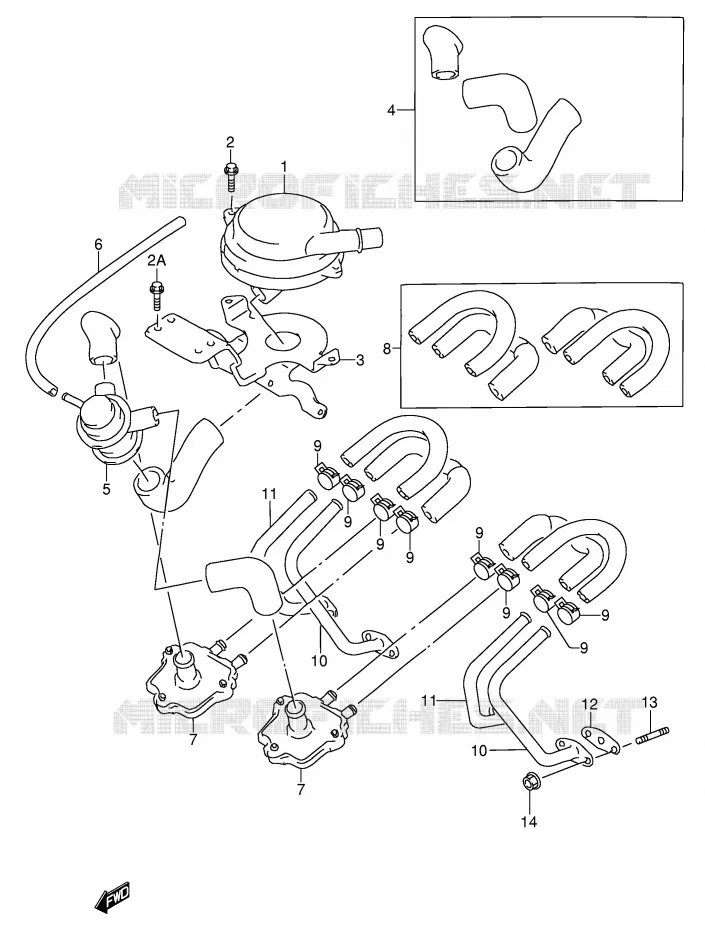 FUEL EVAP SYSTEM (MODELE S/V E18) Suzuki MOTO 600 RF 1996  RF600RT(E2)