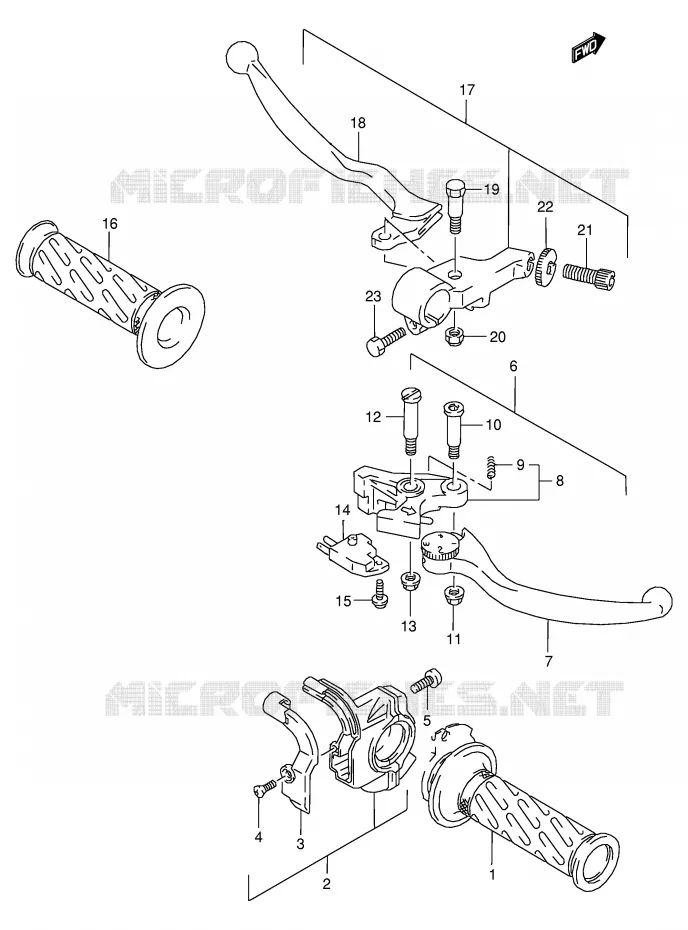 HANDGRIPS - LEVERS Suzuki MOTO 125 RG 1994  RG125FR(E18)