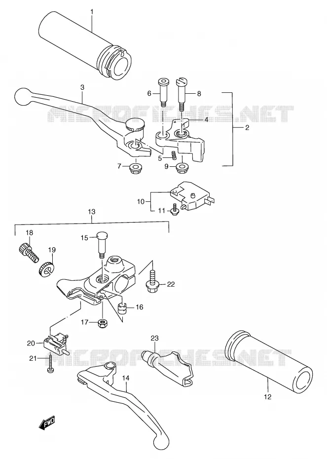HANDGRIPS - LEVERS Suzuki MOTO 800 MARAUDER 2000  VZ800Y(E2)