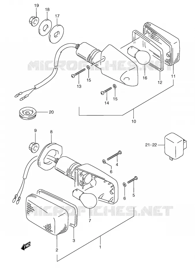INDICATOREN (E2,E4,E21,E22,E24,E34) Suzuki MOTO 250 RG 1992  RGV250N(E24)