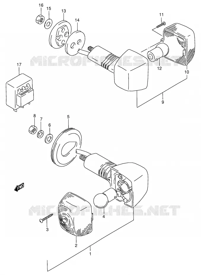 INDICATOREN Suzuki MOTO 125 RG 1992  RG125FN(E18)