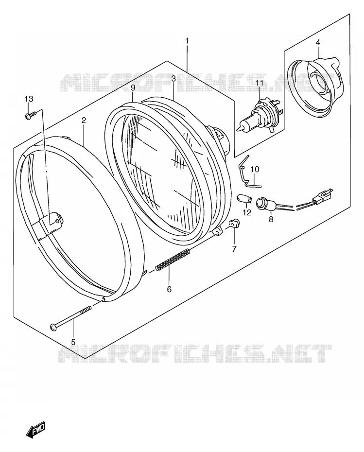 KOPLAMP (E2,E24) Suzuki MOTO 800 MARAUDER 1999  VZ800X(E2)