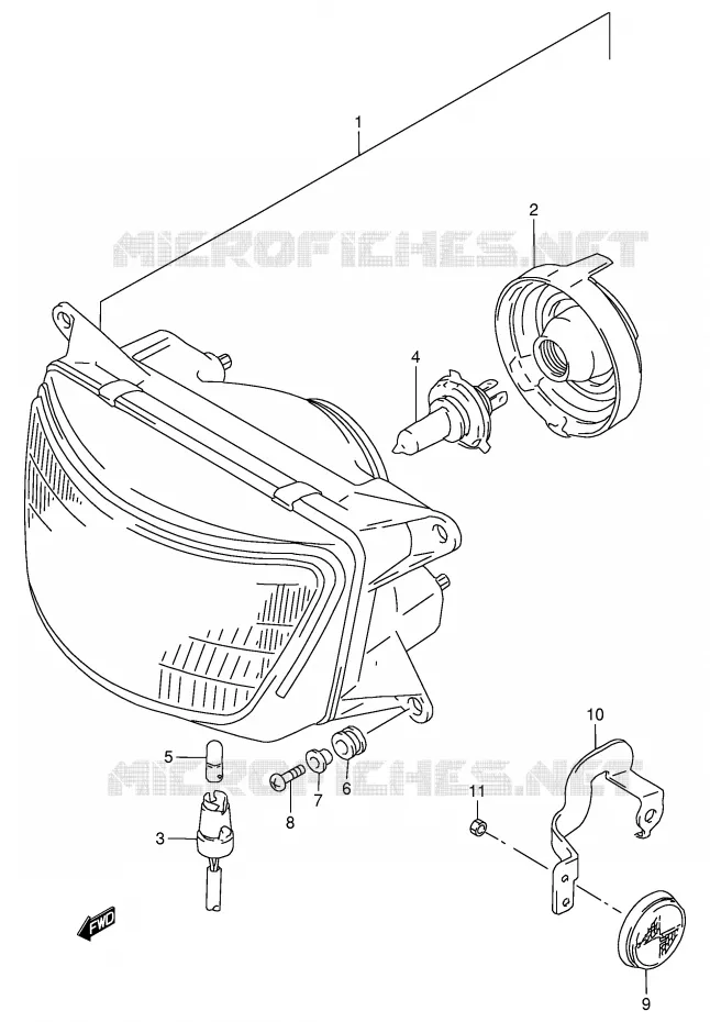 KOPLAMP (MODELE R/S) Suzuki MOTO 900 RF 1995  RF900RS2(E2)
