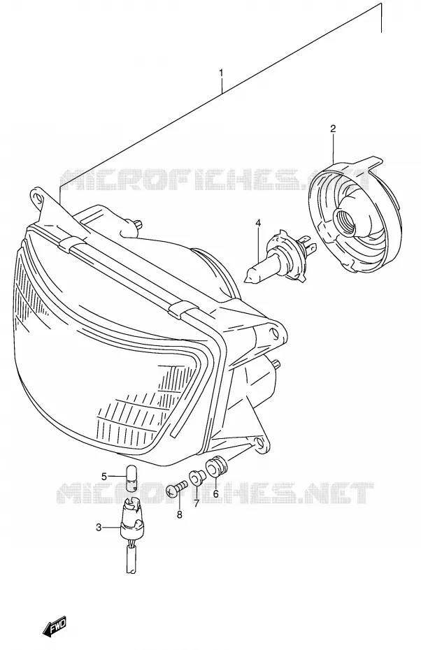 KOPLAMP (MODELE S) Suzuki MOTO 600 RF 1996  RF600RUT(E2)
