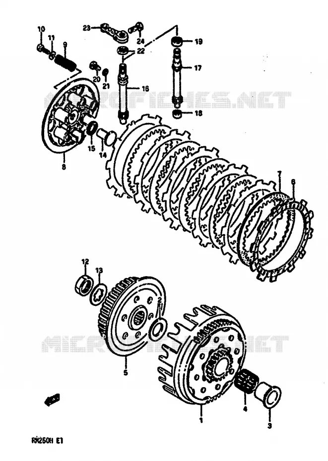 KOPPELING Suzuki MOTO 250 RM 1987  RM250H(G/H)