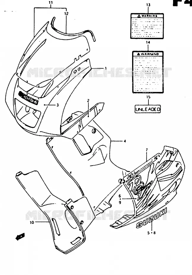 KUIP (MODELE N 019) Suzuki MOTO 125 RG 1993  RG125FUP(N/P/R)