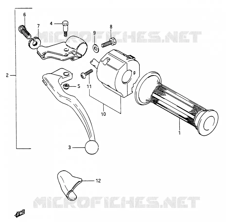 LINKER HANDGREEP (MODELE G) Suzuki MOTO 250 RG 1987  RG250FCH(G/H)