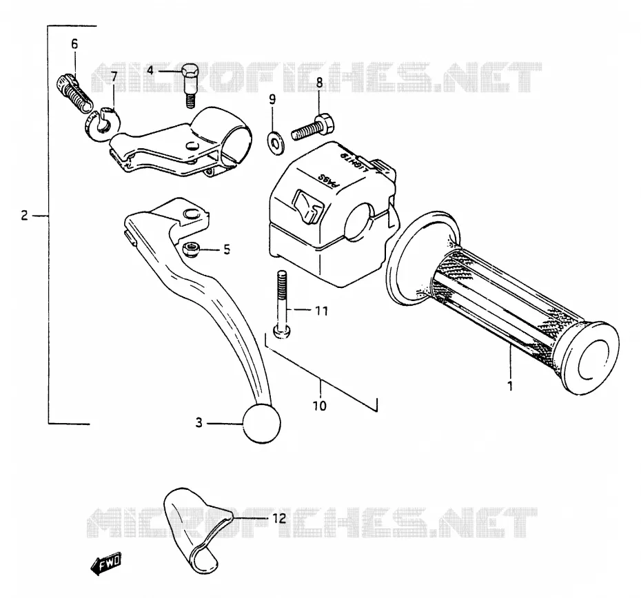 LINKER HANDGREEP (MODELE H) Suzuki MOTO 250 RG 1987  RG250FH(G/H)