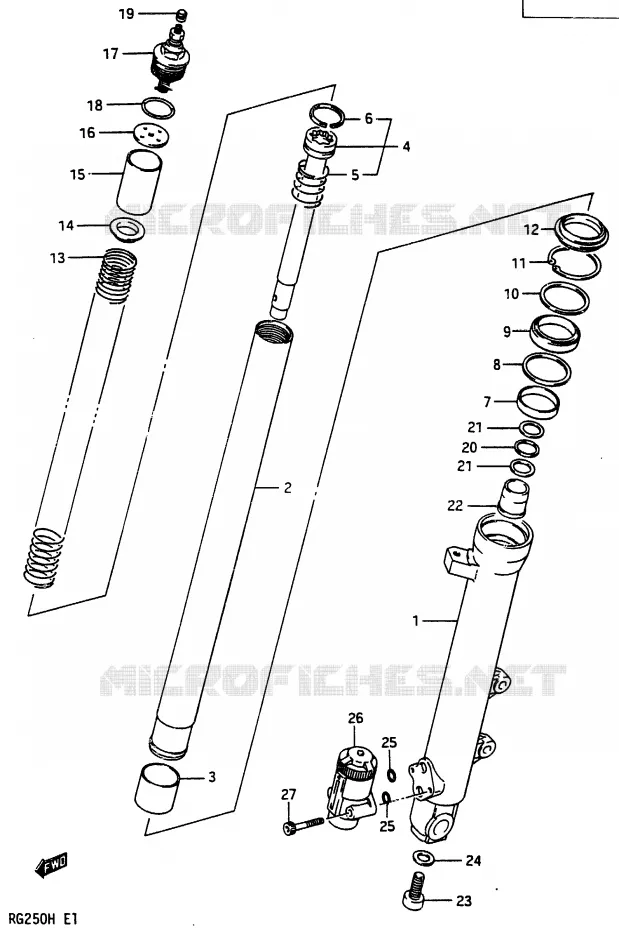 LINKS SCHOKDEMPER Suzuki MOTO 250 RG 1986  RG250G(G/H)