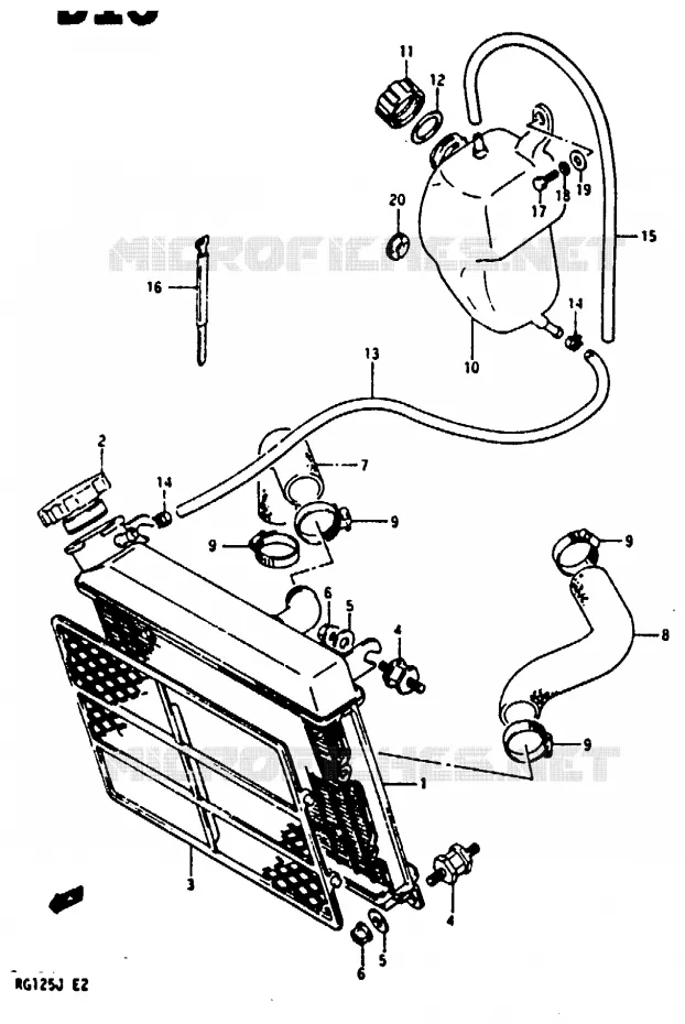 RADIATOR Suzuki MOTO 125 RG 1988  RG125J(G/H/J)