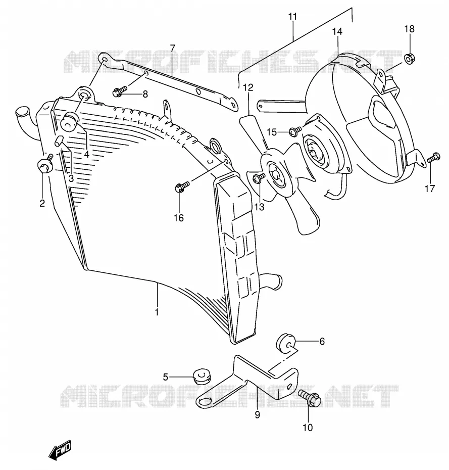 RADIATOR Suzuki MOTO 600 RF 1994  RF600RR(E2)