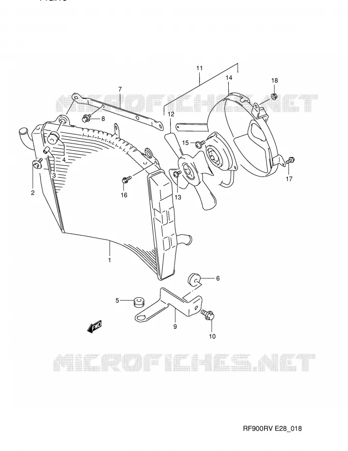 RADIATOR Suzuki MOTO 900 RF 1995  RF900RZS(E28)