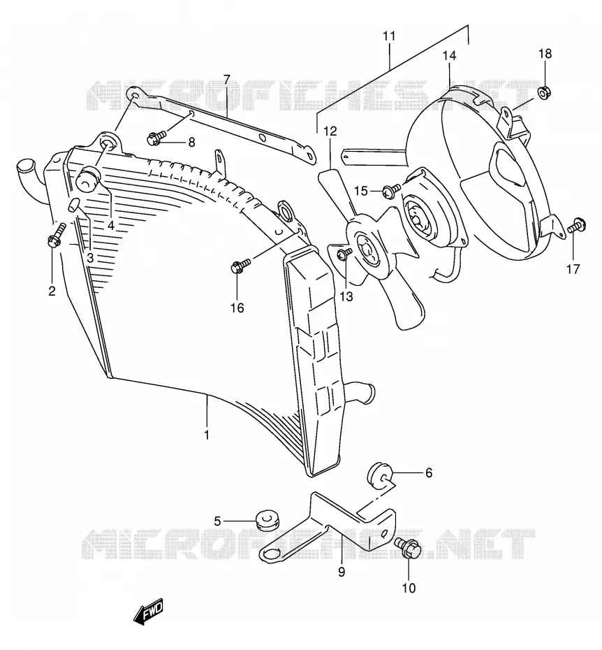 RADIATOR Suzuki MOTO 900 RF 1998  RF900RW(E2)