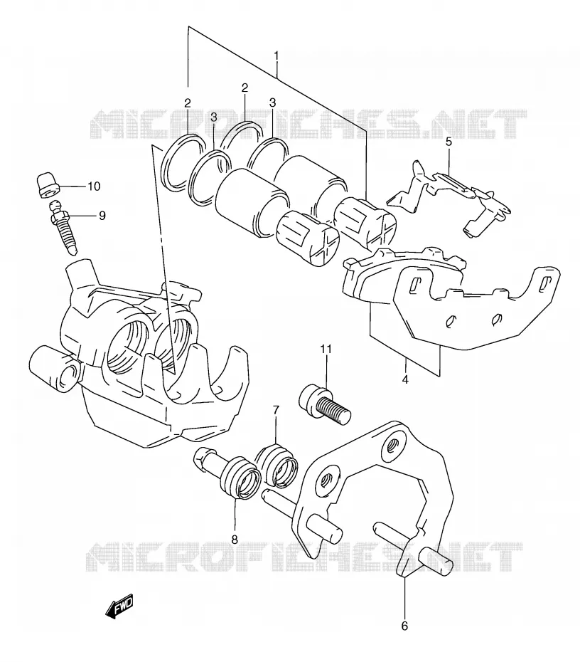 REAR CALIPER Suzuki MOTO 250 RG 1991  RGV250M(E24)