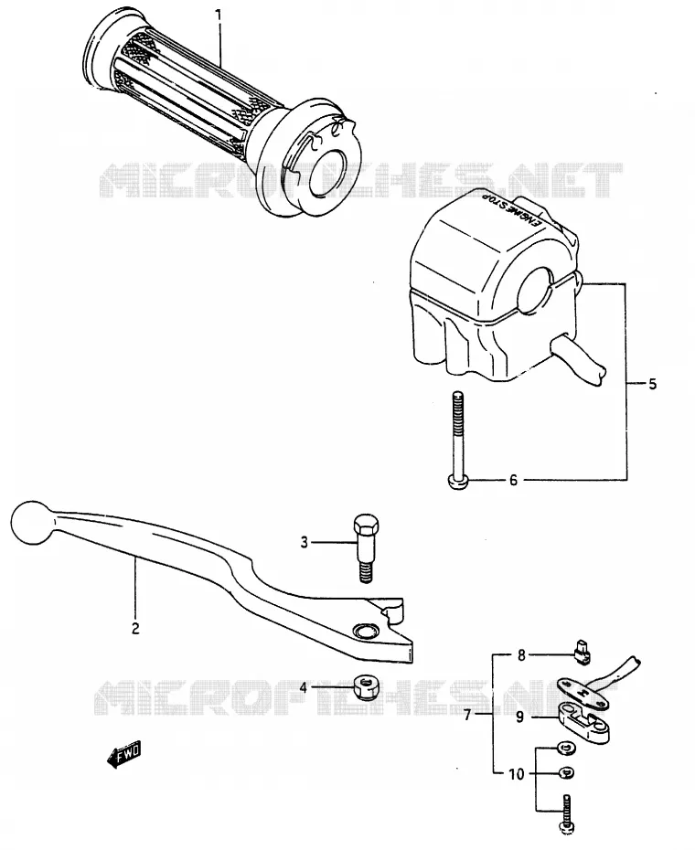 RIGHT SWITCH - HANDGREEP (MODELE H) Suzuki MOTO 250 RG 1987  RG250FCH(G/H)