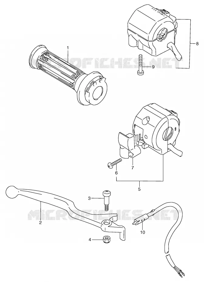 RIGHT SWITCH - HANDGREEP Suzuki MOTO 80 RG 1991  RG80M(E4)