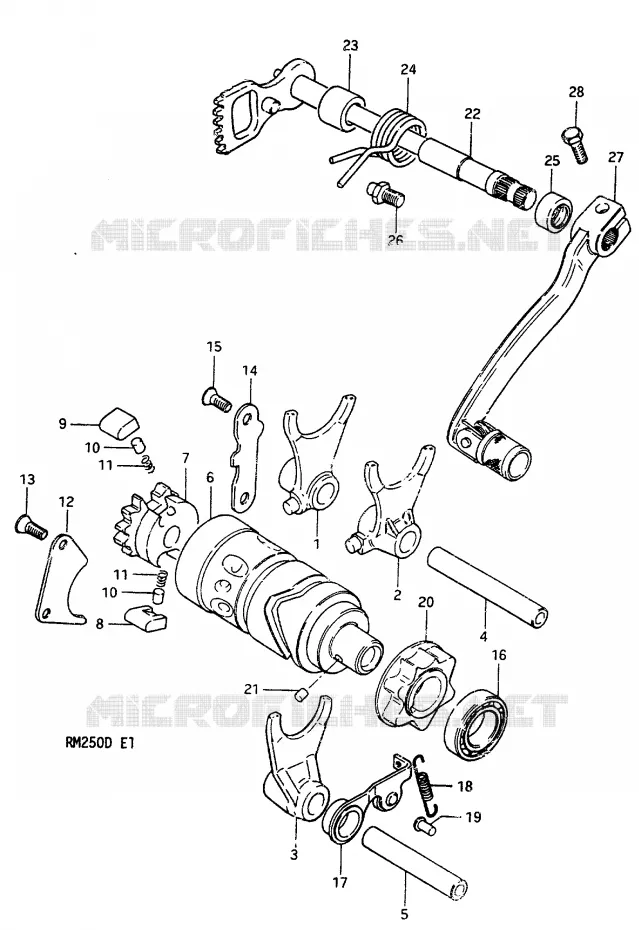 SCHAKELEN ASSY MODEL D Suzuki MOTO 250 RM 1982  RM250Z(Z/D)