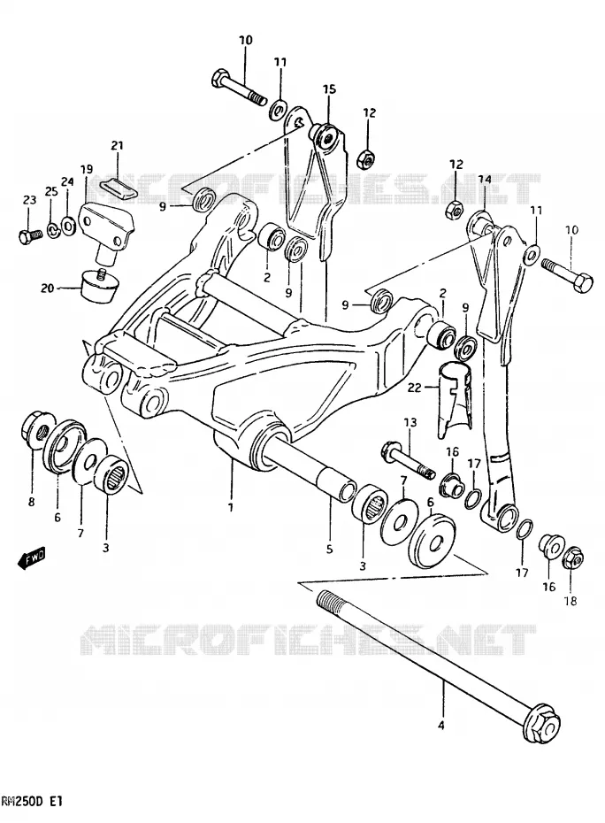SCHOKBREKER AANEENSCHAKELING MODEL Z Suzuki MOTO 250 RM 1983  RM250D(Z/D)