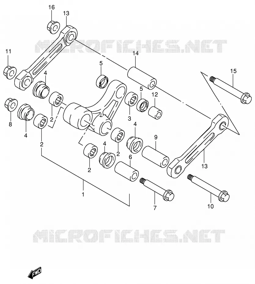 SCHOKBREKER AANEENSCHAKELING (MODELE W/X) Suzuki MOTO 125 RM 1999  RM125X(E2)
