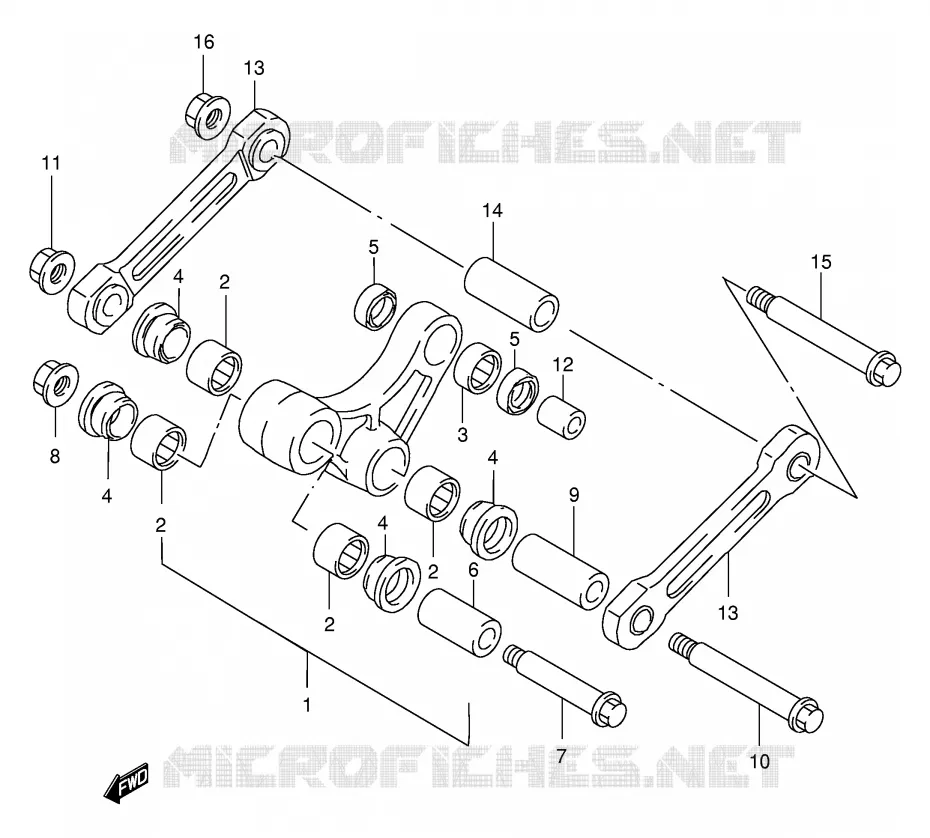 SCHOKBREKER AANEENSCHAKELING (MODELE W/X) Suzuki MOTO 250 RM 1999  RM250X(E3/E28)