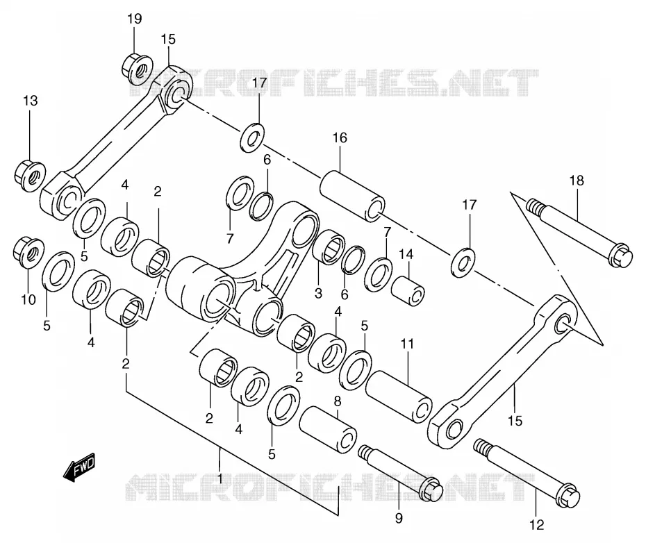 SCHOKBREKER AANEENSCHAKELING (MODELE Y) Suzuki MOTO 125 RM 2000  RM125Y(E2)