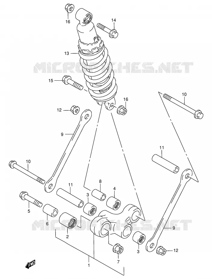 SCHOKBREKER AANEENSCHAKELING Suzuki MOTO 125 RG 1993  RG125FP(E18)