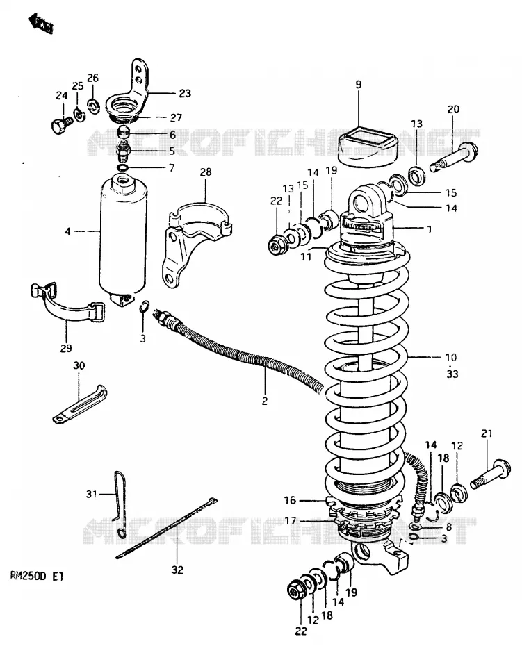 SCHOKDEMPER MODEL Z Suzuki MOTO 250 RM 1983  RM250D(Z/D)