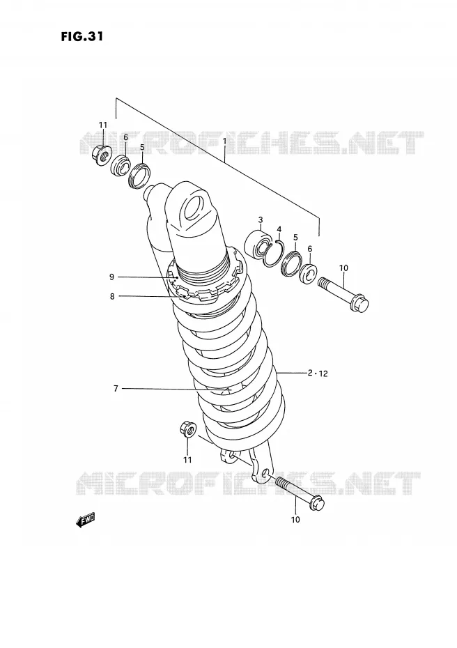 SCHOKDEMPER (MODELE N) Suzuki MOTO 125 RM 1993  RM125P(E2)