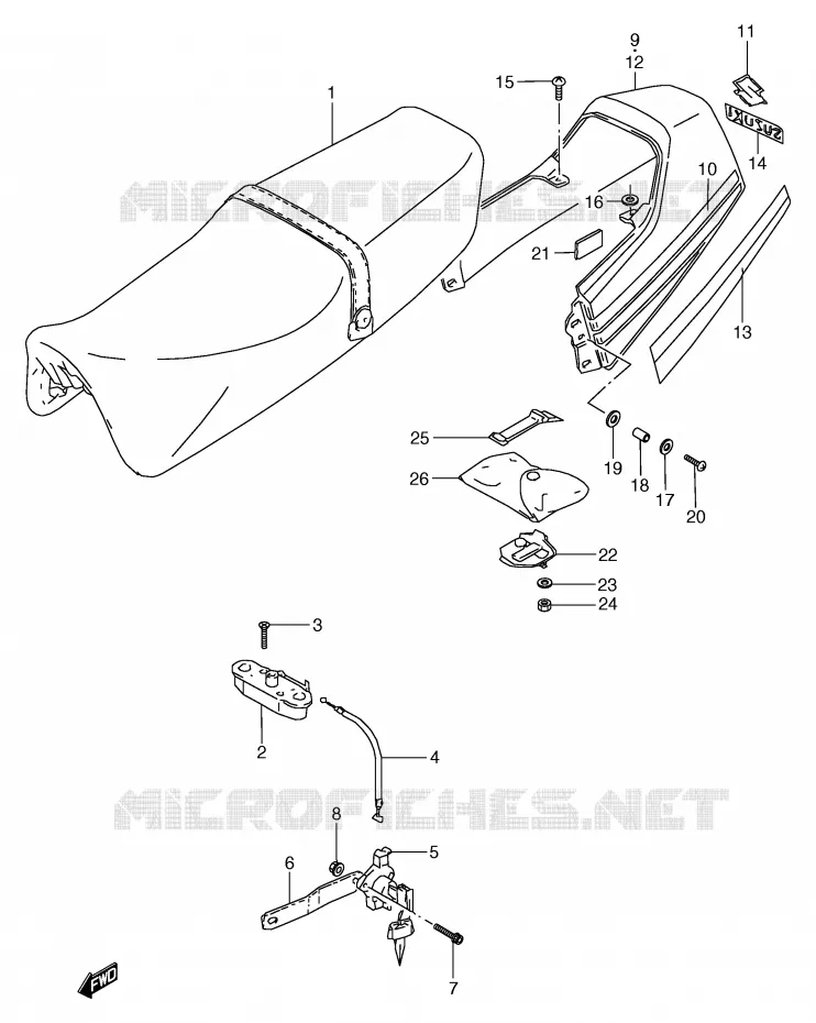 SEAT (MODELE F/H) Suzuki MOTO 80 RG 1985  RG80CF(E4)