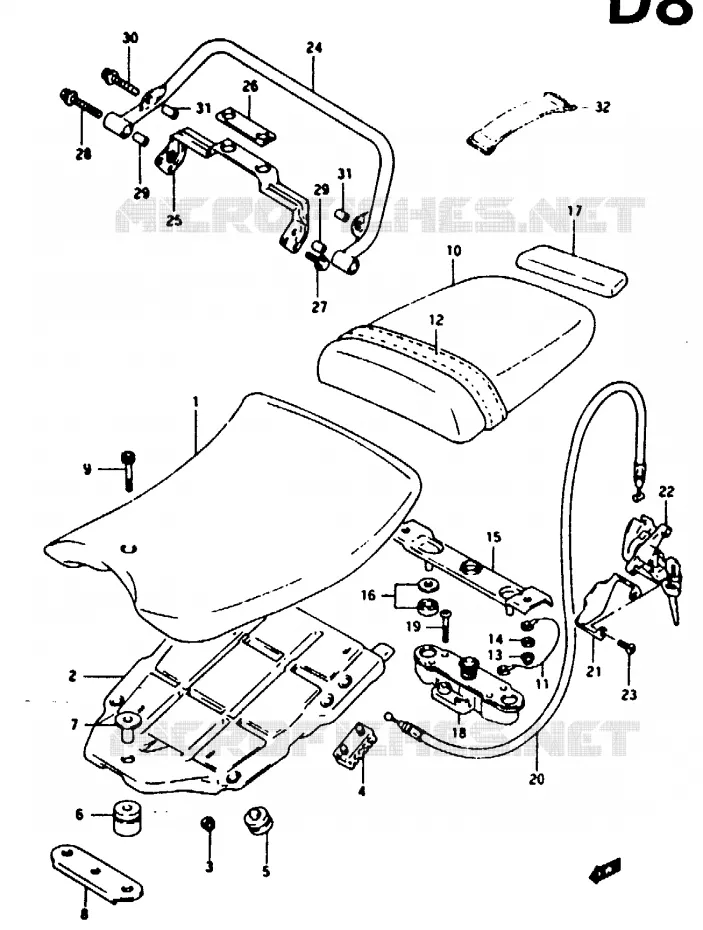 SEAT (MODELE N/P) Suzuki MOTO 125 RG 1994  RG125FUR(N/P/R)