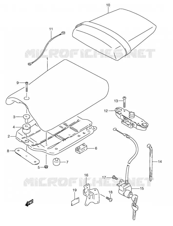 SEAT (MODELE R/T) Suzuki MOTO 250 RG 1996  RGV250T(E24)