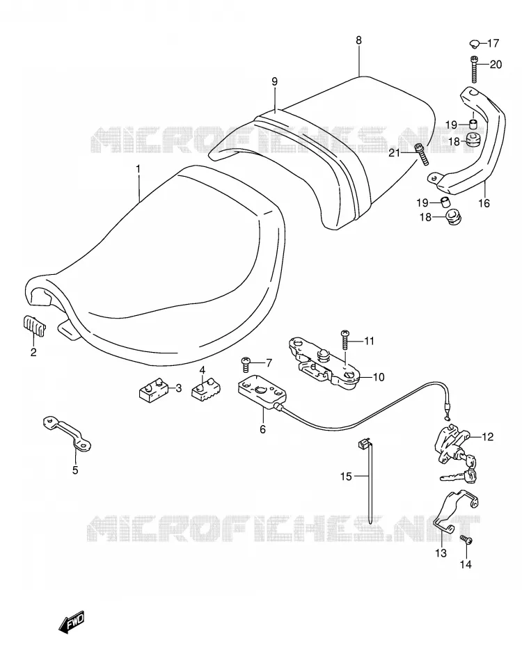 SEAT (MODELE S/T/V) Suzuki MOTO 600 RF 1997  RF600RV(E2)