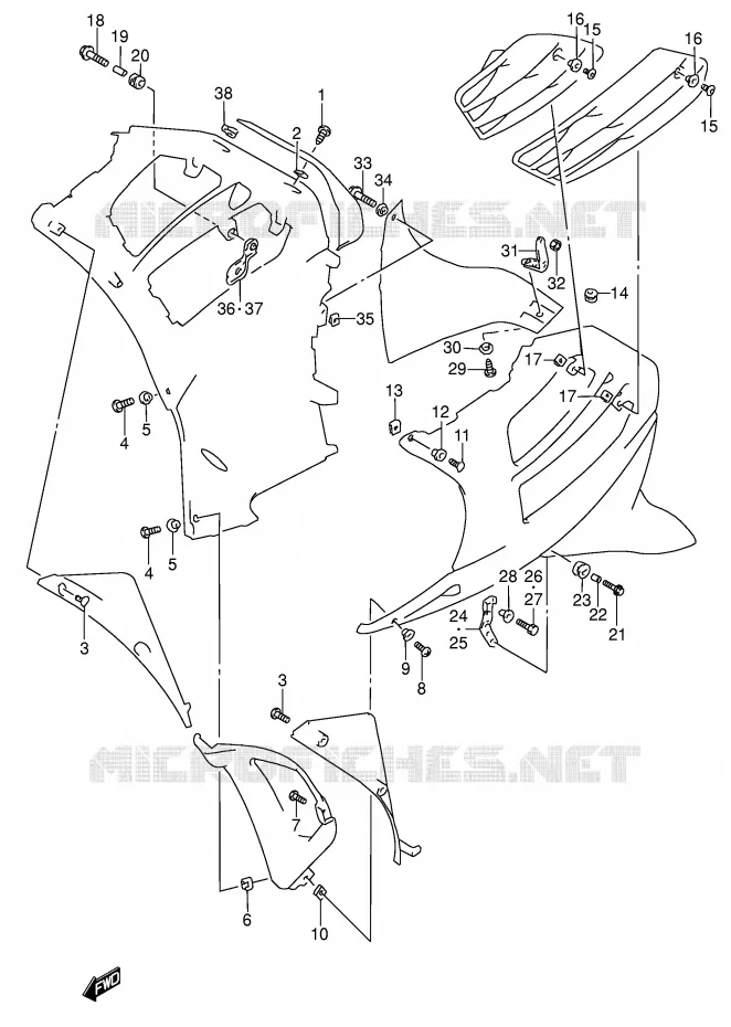 SIDE KUIP Suzuki MOTO 600 RF 1997  RF600RV(E2)