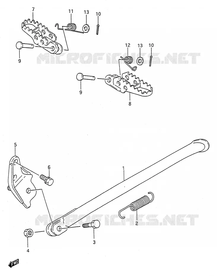 STAND - FOOTREST Suzuki MOTO 125 RM 1989  RM125K(E28)