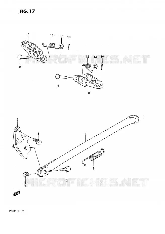 STAND - FOOTREST Suzuki MOTO 125 RM 1991  RM125M(E2)