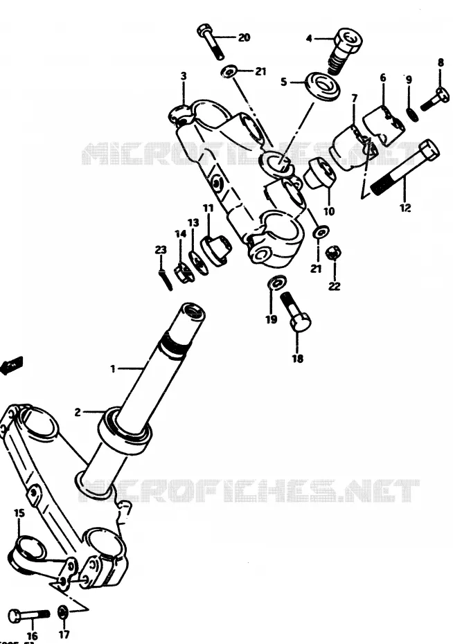 STUURKOLOM Suzuki MOTO 500 RM 1985  RM500F