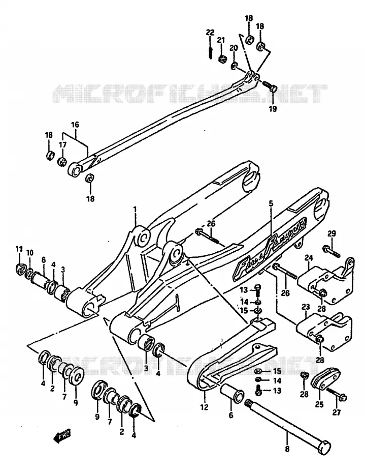 SWINGARM (MODELE G/H) Suzuki MOTO 125 RM 1987  RM125H(G/H/J)