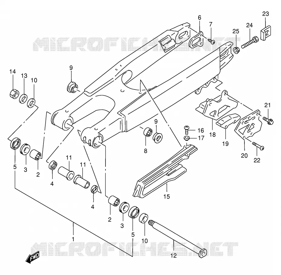SWINGARM (MODELE W) Suzuki MOTO 250 RM 1998  RM250W(E3/E28)