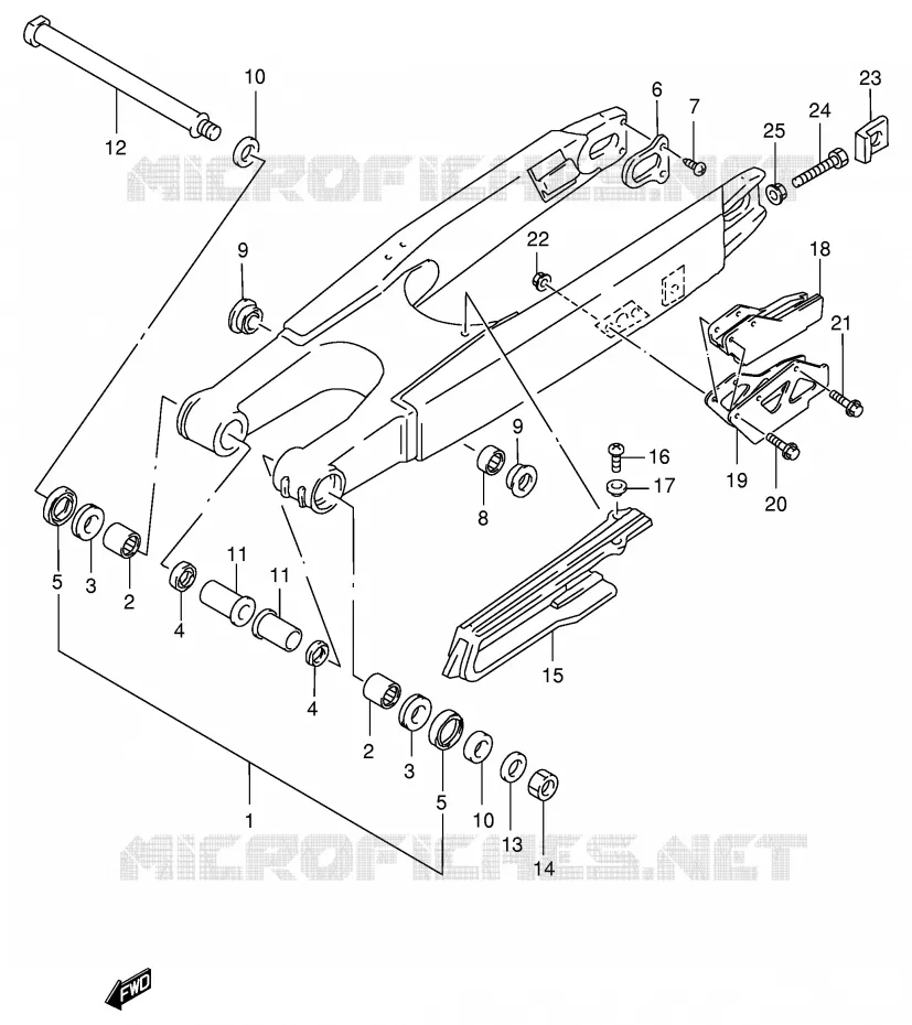 SWINGARM (MODELE X) Suzuki MOTO 125 RM 1997  RM125V(E2)