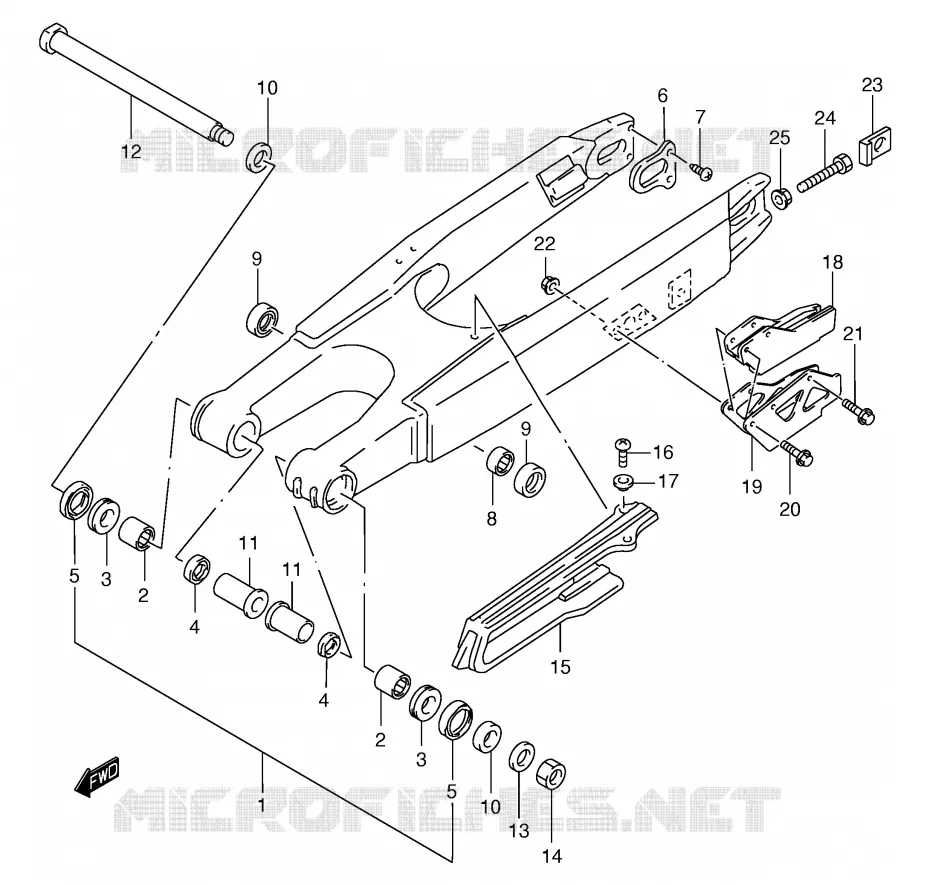SWINGARM (MODELE Y) Suzuki MOTO 250 RM 2000  RM250Y(E3/E28)