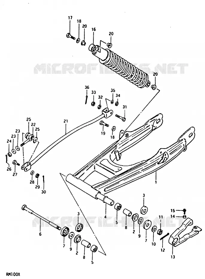 SWINGARM (RM100T, RM100X) Suzuki MOTO 100 RM 1992  RM100N(N/T/X)