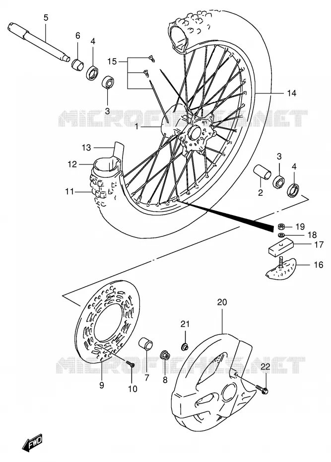 VOORWIEL (MODELE T) Suzuki MOTO 125 RM 2000  RM125Y(E2)