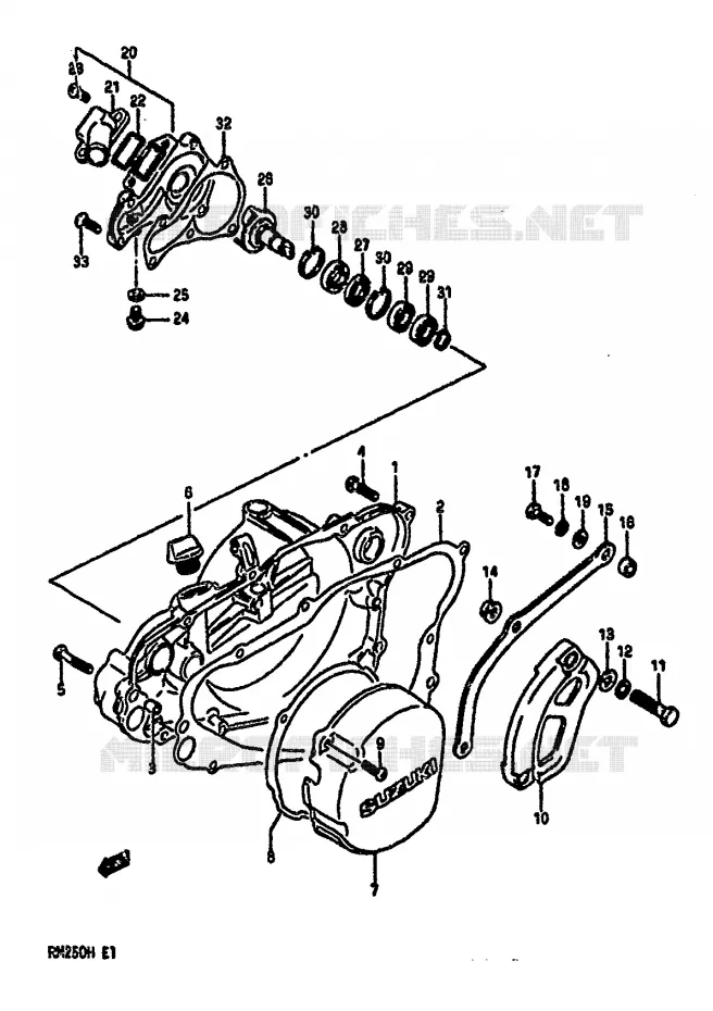WATER POMPHUIS (MODELE H) Suzuki MOTO 250 RM 1987  RM250H(G/H)