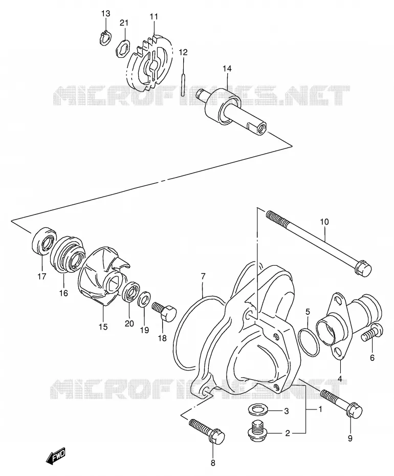 WATERPOMP Suzuki MOTO 125 RG 1994  RG125FR(E18)