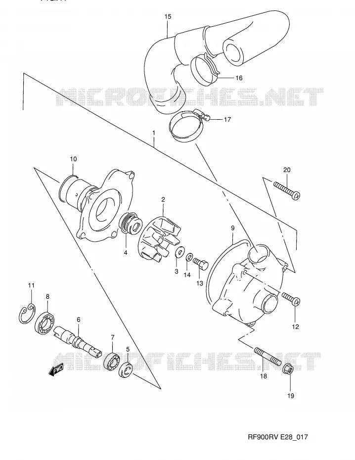 WATERPOMP Suzuki MOTO 900 RF 1995  RF900RZS(E28)