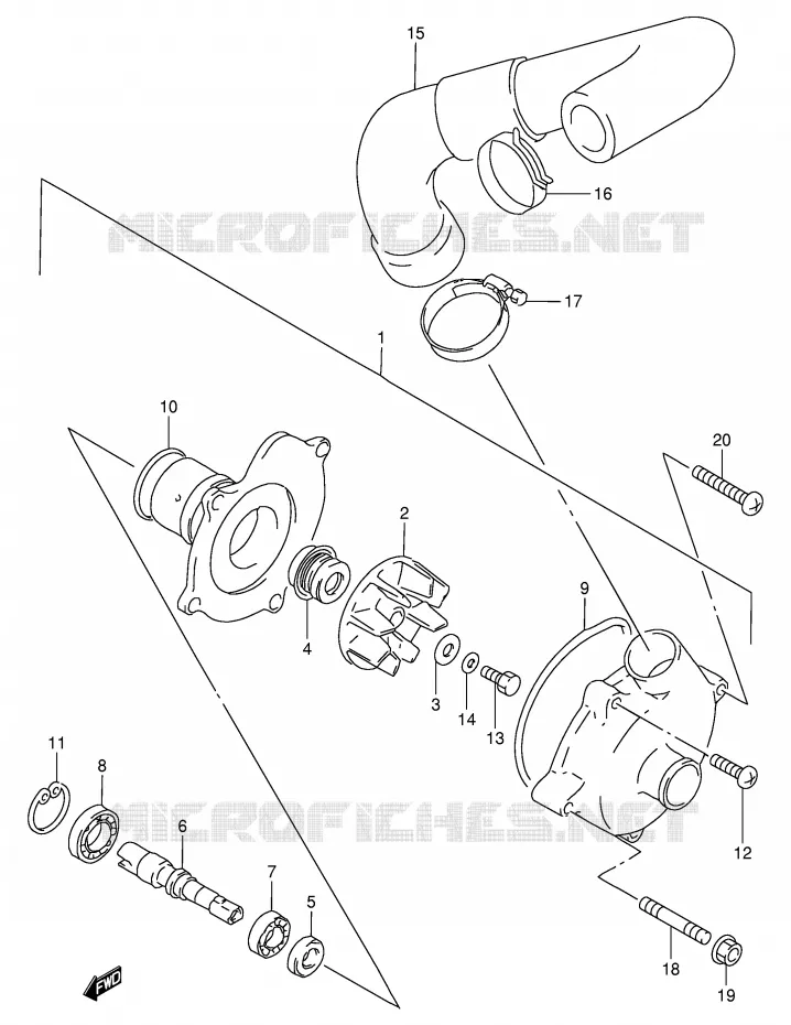 WATERPOMP Suzuki MOTO 900 RF 1997  RF900RV(E2)