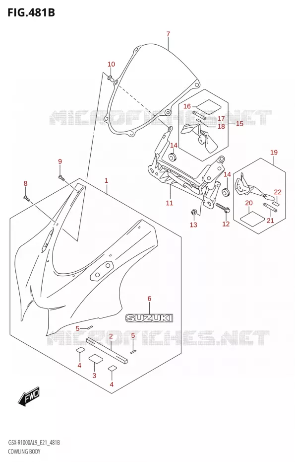 KUIP - ETIKETTEN CHASSIS (GSX-R1000A)(SEE NOTE 1) Suzuki MOTO 1000 GSX-R 2019  GSX-R1000A L9 (E21)