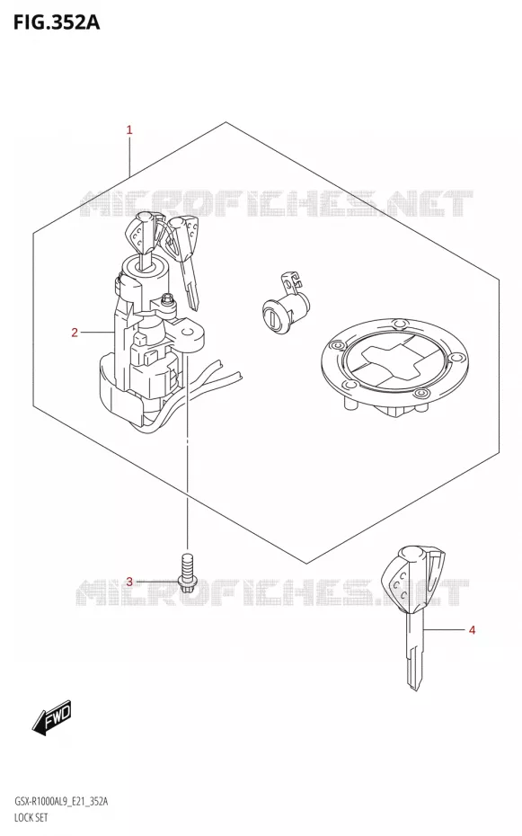 LOCK SET Suzuki MOTO 1000 GSX-R 2019  GSX-R1000RA L9 / GSX-R1000RZA L9 (E21)