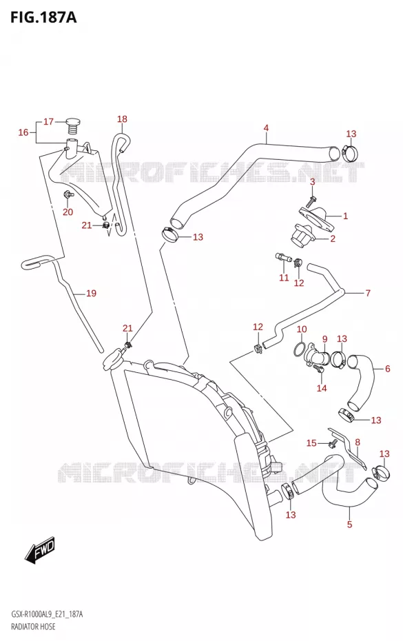 RADIATOR SLANG Suzuki MOTO 1000 GSX-R 2019  GSX-R1000RA L9 / GSX-R1000RZA L9 (E21)