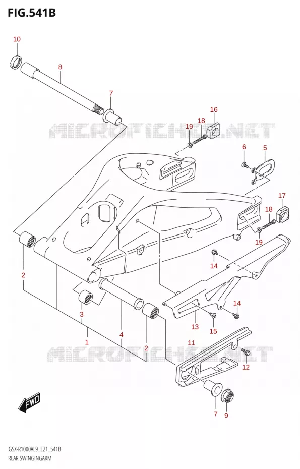 SWINGARMLLANT ARRIERE (GSX-R1000A) Suzuki MOTO 1000 GSX-R 2019  GSX-R1000A L9 (E21)